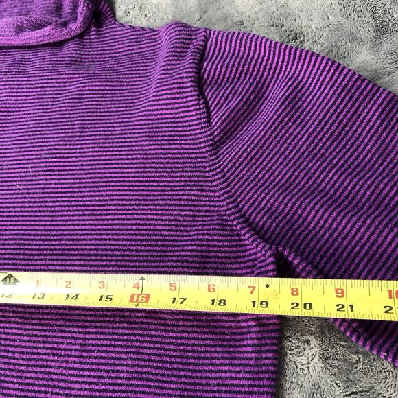 Title Nine Synergy Sweater Purple Striped Mock Neck Size L Athleisure Active - Picture 3 of 8